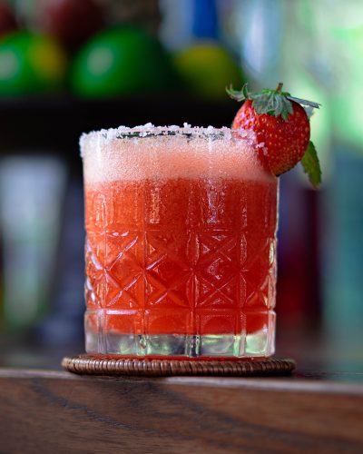 A perfect blend of ice and fresh strawberries, mixed with Balinese arak, zesty lime and lemon ju